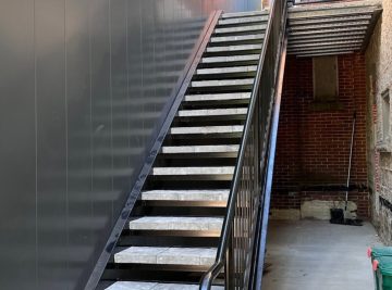 Steel Stair with Stone Tread